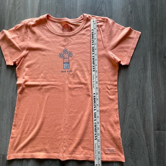 Life Is Good Orange Cotton Graphic Tee “ Half Full” Classic Fit Women’s Medium - Picture 9 of 10